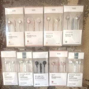 NIB  LOT of 9 wired head/ear phones